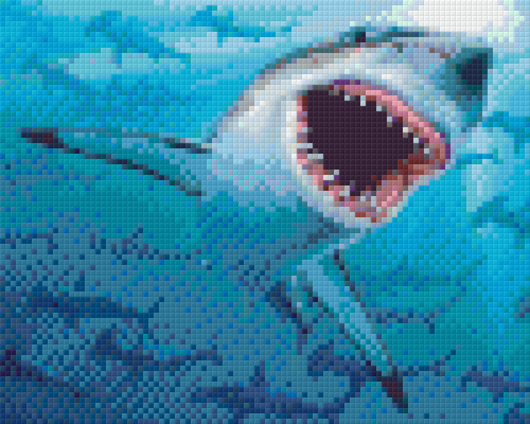 Sharks Four [4] Baseplate PixelHobby Mini-mosaic Art Kit image 0